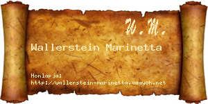 Wallerstein Marinetta névjegykártya